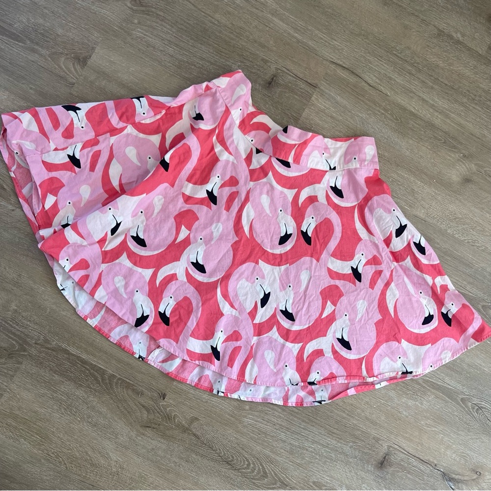 Retrolicious Flamingo Print Circle Skirt, Cotton